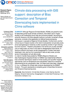 Climate data processing with GIS support: description of Bias Correction and Temporal Downscaling tools implemented in Clime software